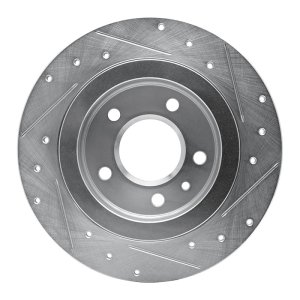 Buick Cascada Brake Rotor (1) - Rear Left - R1 Concepts - Drilled & Slotted - Silver - `11-`19